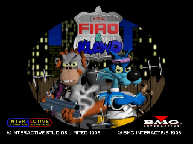 Firo & Klawd title screen for Playstation